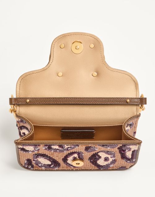 Valentino Garavani - Valentino Garavani Locò Small Embroidered Animalier Shoulder Bag - Brown/multicolour - Woman - Shoulder Bags